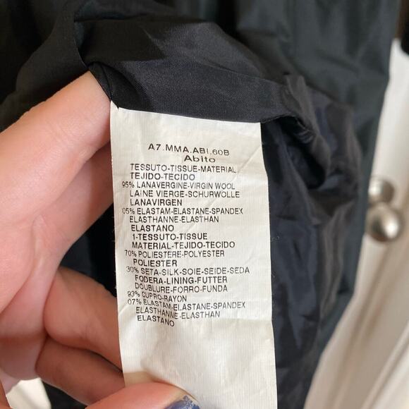 MAX MARA Wool Silk Gray Dress Long Sleeve Size 42 Medium Midi - Picture 5 of 7